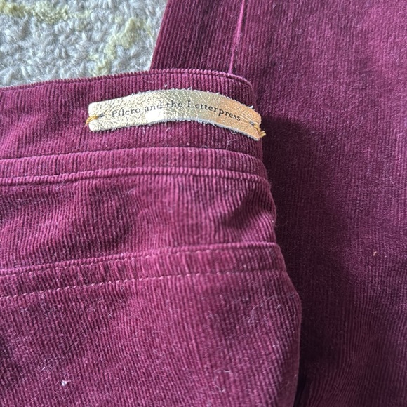 Pilcro Anthropologie Maroon Red Corduroy Pants Serif Skinny Stretch Size 27 - Picture 4 of 5